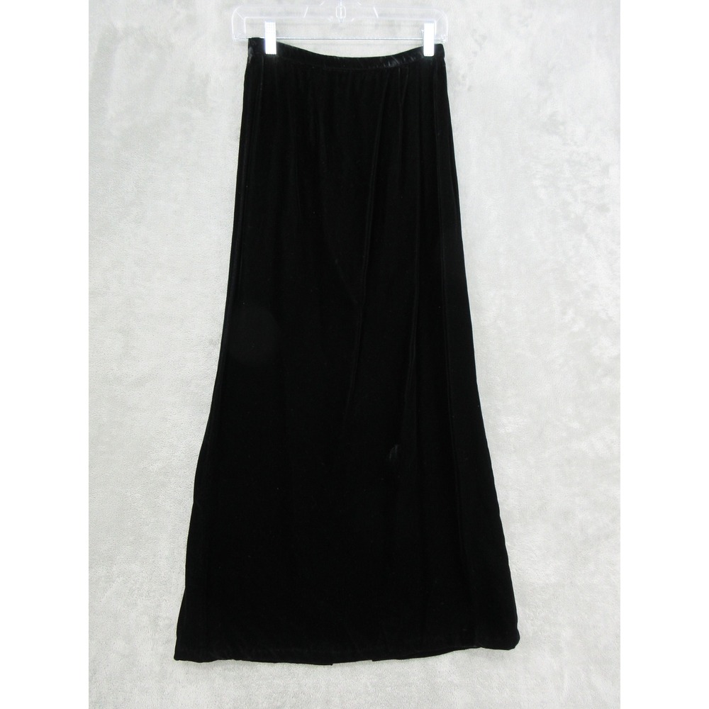 Vintage Party Formals Skirt Womens Size XS Velvet Union USA Maxi Kick Slit Black